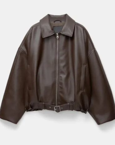 NOVATA ARIA Chaqueta de cuero estilo oversize