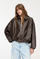 NOVATA ARIA Chaqueta de cuero estilo oversize