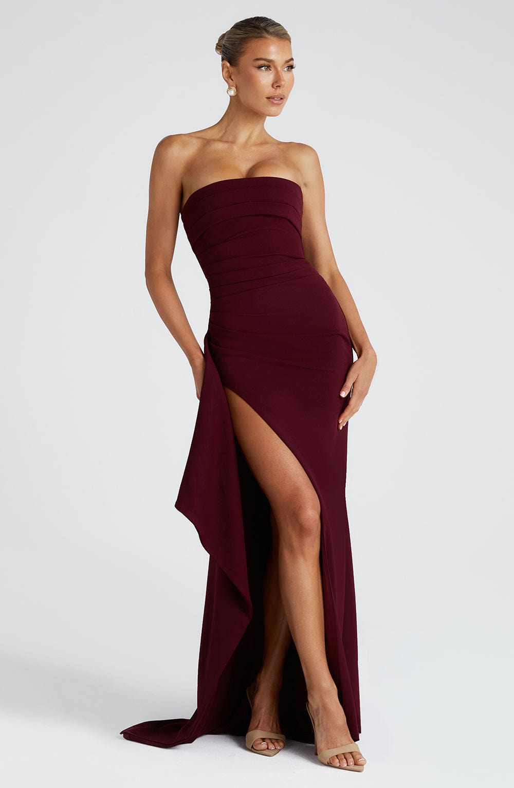 NOVATA | RUBIS | Robe longue fendue